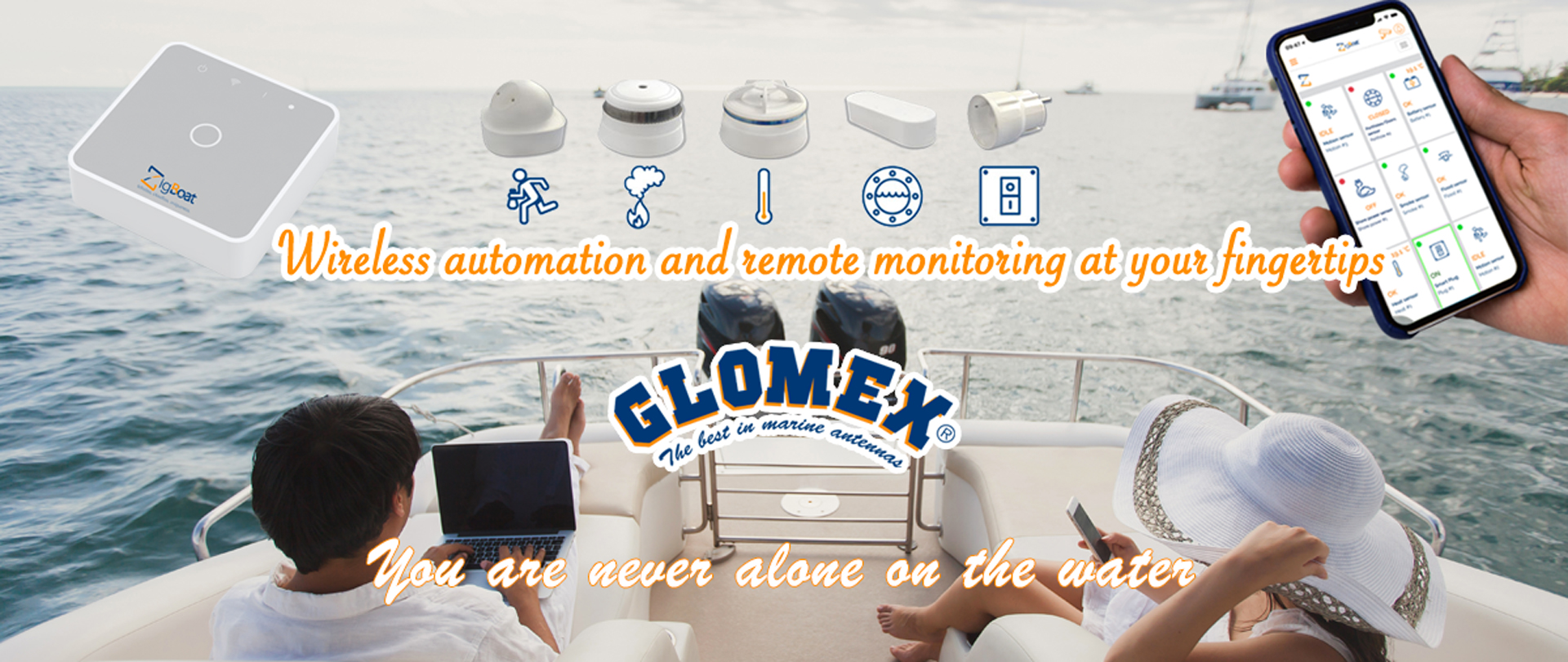 ZigBoat™ - Glomex Marine Antennas - Wireless Automation and monitoring on your fingertips