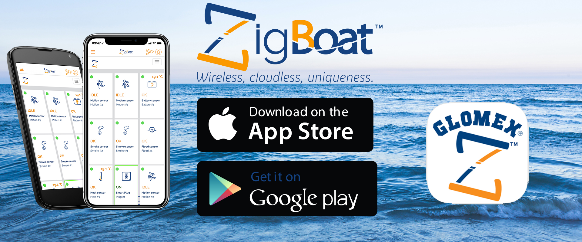 Glomex ZigBoat - Descargue la aplicación ZigBoat ahora